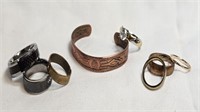 COPPER CUFF BRACELET, 1 RING & 6 BANDS