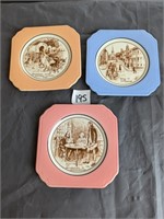 3 SYRACUSE China- 5" Historical Scene Plates