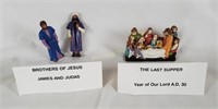 Last Supper Figurine & 2 Religious Figures