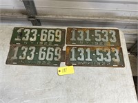 2-matched sets 1922 NY license plates