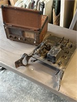 Vintage radio and teaching panel
