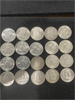 20 - FRANKLIN SILVER HALVES