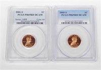 TWO (2) PCGS PROOF LINCOLN CENTS - 2001, 2005