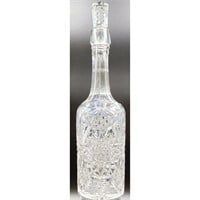 Cut Glass Cylindrical Whiskey Decanter