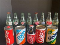Coca Cola Bottles Cans & Soda Lot