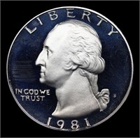 Proof 1981-s TY I Washington Quarter 25c Grades GE