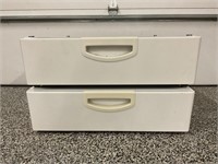 SET OF WASHER & DRYER RISERS WITH DRAWER