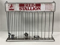 VINTAGE RED STALLION ADVERTISING DISPLAY RACK