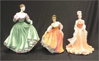 Two Royal Doulton and a Coalport figurine