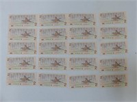 20 - 1986 BANK OF CANADA SEQUENTIAL $2 BANK NOTES