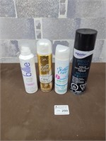 Women's shaving gels and hair spray