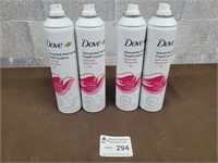 4 Dove unscented hairspray 198ml