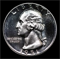 Proof 1951 Washington Quarter 25c Grades GEM Proof