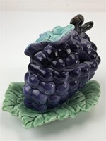 Vintage Japanese Grape Jar on Cabbage Leaf