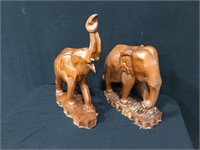 Carved Wood Elephants