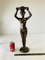 Bronze art deco nude lady ash tray