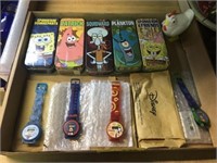 Collection of Disney and sponge bob watches