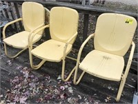 Yellow metal outdoor chair