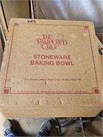 Pampered Chef Stoneware Baking Bowl in box