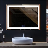 DECORAPORT 48 x 36 Inch LED Bathroom Mirror with T