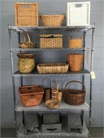 Large Lot Assorted Baskets - Rack Not Included