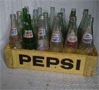 Plastic Pepsi crate w/ bottles