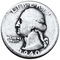 1940-S Washington Silver Quarter NICELY CIRCULATED