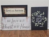 (3) Religious & Inspirational Wall Art Signs