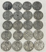 (20) US 1/2 Dollars (Walking Liberty), Silver