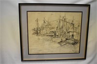 HARBOUR SCENE - LUIS HARVEY - 17 1/2" X 21"