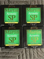 (4) Martin Acoustic SP Extra Light Guitar Strings