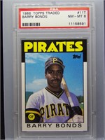 1986 Topps Traded Barry Bonds Rookie PSA 8