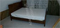 Vintage solid wood queen headboard and footboard