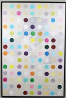 ABSTRACT COLORFUL DOTS ACRYLIC ON CANVAS PAINTING