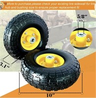 2 New 4.10/3.50-4 tire and Wheel Flat Free,10"