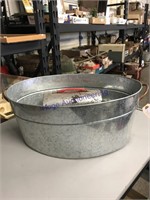 GALVANIZED TUB, SILVER LUNCH PAIL