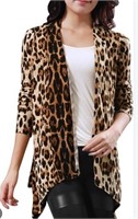 Sz M womens leopard twinset cardigan &
