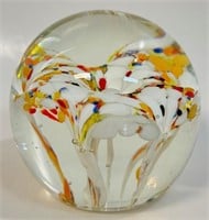 VIBRANT VINTAGE BLOWN GLASS PAPERWEIGHT