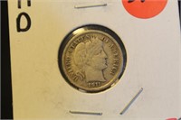 1911-D Barber Silver Dime