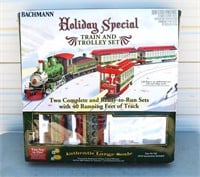 BACHMAN HOLIDAY TRAIN SET (MAY BE MISSING PIECES)