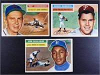 (3) 1956 TOPPS #165 SCHOENDIENST, #180