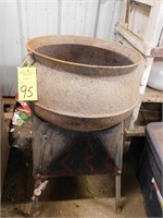 Large Vintage Cast Iron Pot  & Gas Burner
