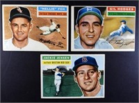 (3) 1956 TOPPS #115 JENSEN, #118 FOX,