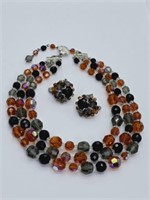 Vintage Vendome Glass Necklace & Earrings