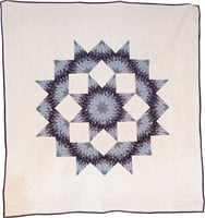 Log Cabin Star, 1995, bed quilt, 110" x 103"