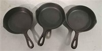 3 Cast Iron Pans