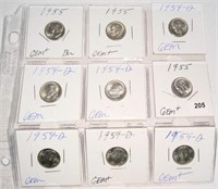 9 Silver Roosevelt Dimes