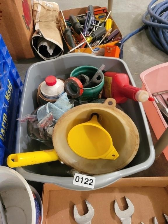 Lot of Funnels, Tape, Miscellaneous