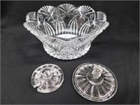 Crystal bowl, 9" diameter - & more