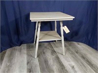 Vtg Wood Telephone Table Painted White